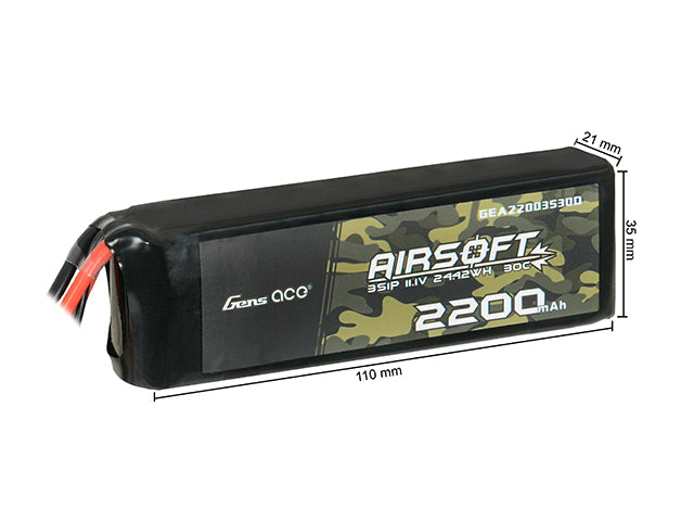 LiPo-Akku 2200 mAh 11.1 V 30C T-Stecker
