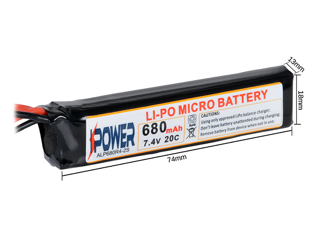 AEP LiPo-Akku 680 mAh 7,4 V 20C Micro Deans