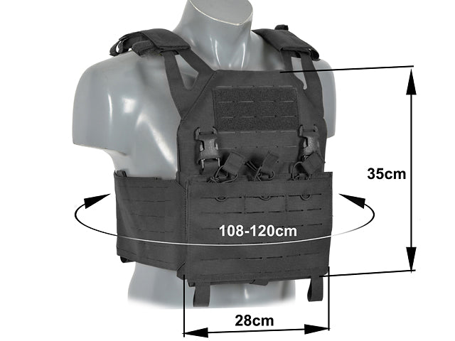 Laser-Cut “Buckle Up" Operator Plate Carrier mit AR15/AK Magazintasche — Schwarz [8Fields] 3