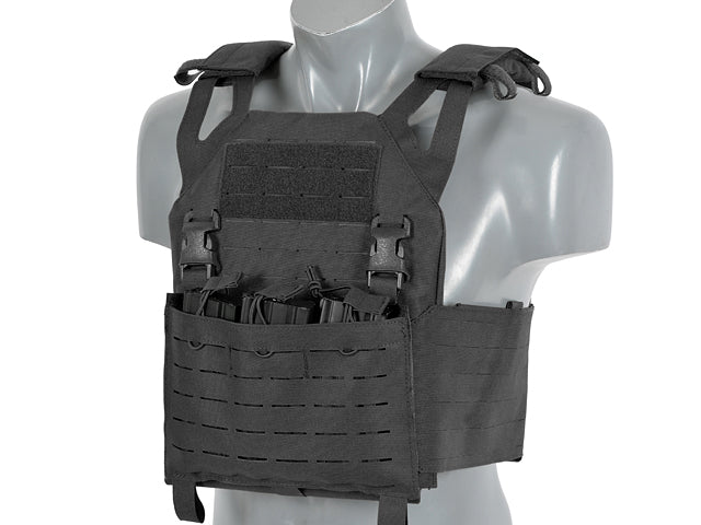 Laser-Cut “Buckle Up" Operator Plate Carrier mit AR15/AK Magazintasche — Schwarz [8Fields] 7