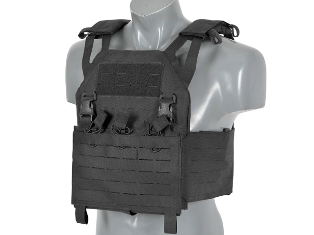 Laser-Cut "Buckle Up" Operator Plate Carrier mit Magazintasche Schwarz AK/RPK M4/M16