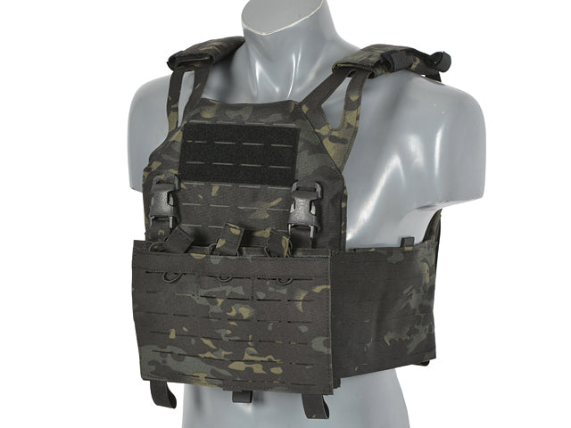 Laser-Cut "Buckle Up" Operator Plate Carrier mit Magazintasche Multicam Black AK/RPK M4/M16