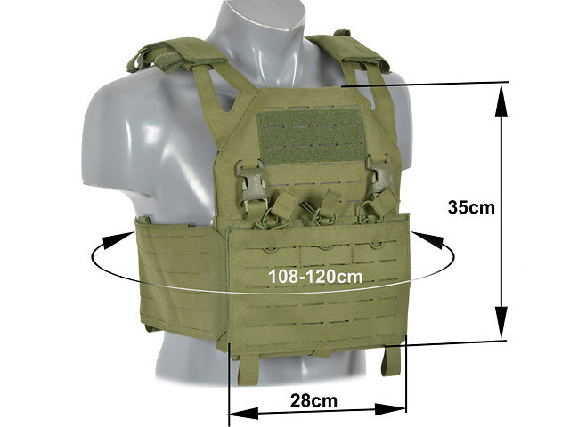Laser-Cut “Buckle Up" Operator Plate Carrier mit AR15/AK Magazintasche — Oliv [8Fields] 3