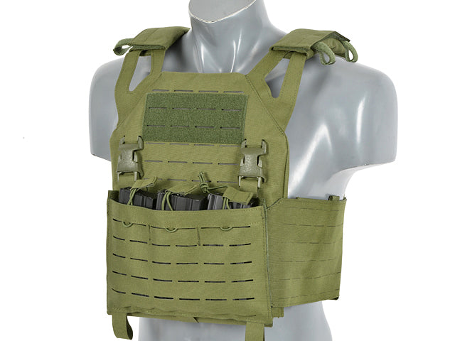 Laser-Cut “Buckle Up" Operator Plate Carrier mit AR15/AK Magazintasche — Oliv [8Fields] 7