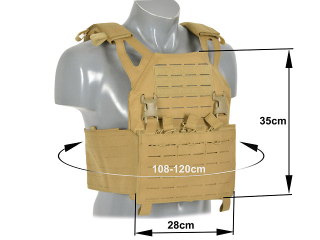 Laser-Cut “Buckle Up" Operator Plate Carrier mit AR15/AK Magazintasche — Coyote [8Fields] 3