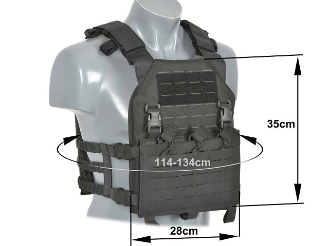 Laser-Cut “Buckle Up" Assault Plate Carrier mit AR15/AK Magazintasche — Schwarz [8Fields] 3