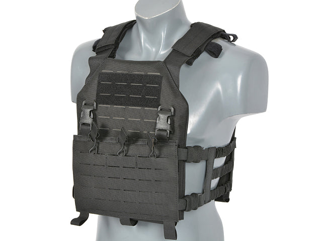 Laser-Cut "Buckle Up" Assault Plate Carrier mit Magazintasche Schwarz AK/RPK M4/M16
