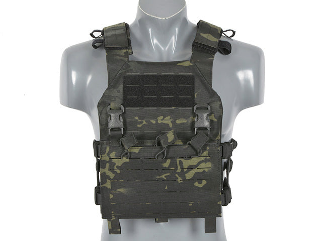 Laser-Cut "Buckle Up" Assault Plate Carrier mit Magazintasche Multicam Black AK/RPK M4/M16
