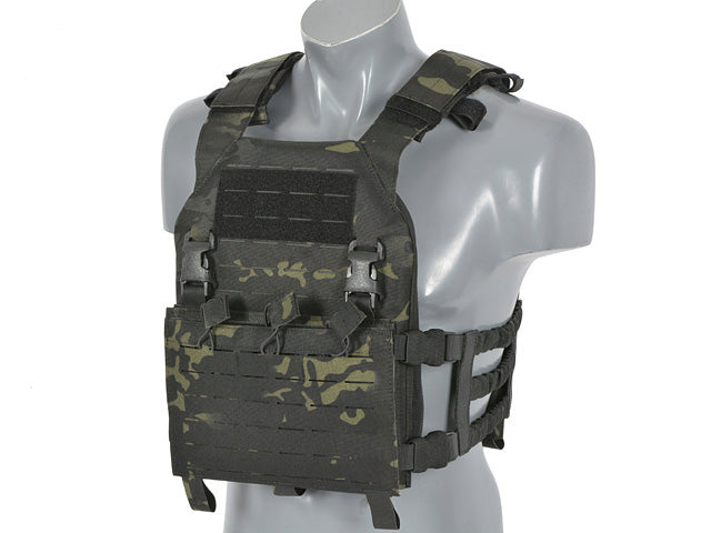 Laser-Cut "Buckle Up" Assault Plate Carrier mit Magazintasche Multicam Black AK/RPK M4/M16