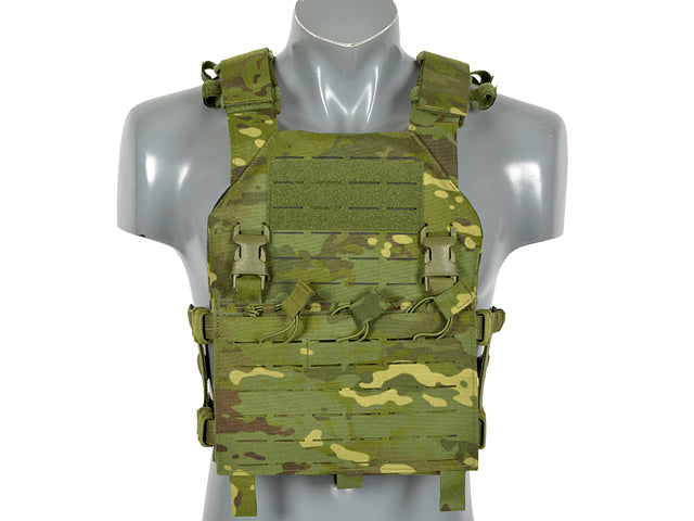 Laser-Cut "Buckle Up" Assault Plate Carrier mit Magazintasche Multicam Tropic AK/RPK M4/M16