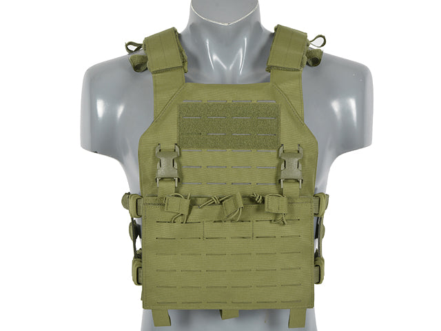 Laser-Cut "Buckle Up" Assault Plate Carrier mit Magazintasche Oliv AK/RPK M4/M16