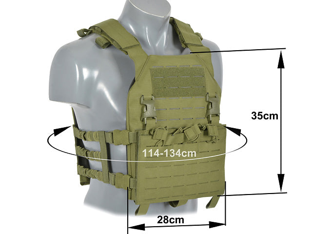 Laser-Cut “Buckle Up" Assault Plate Carrier mit AR15/AK Magazintasche — Oliv [8Fields] 3