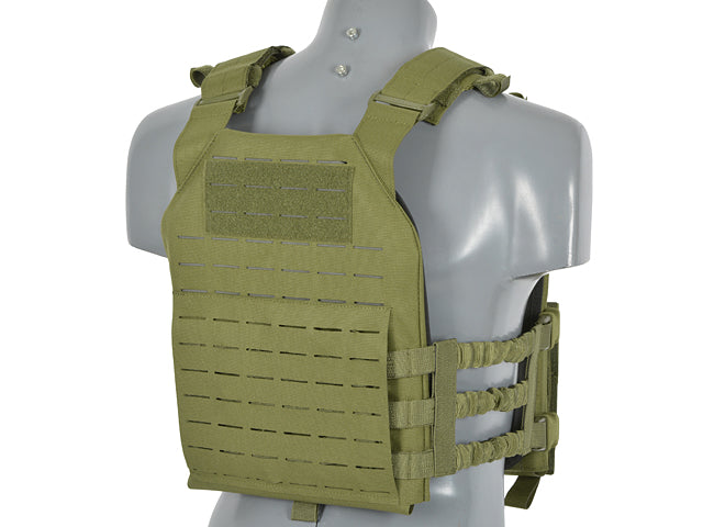 Laser-Cut “Buckle Up" Assault Plate Carrier mit AR15/AK Magazintasche — Oliv [8Fields] 6