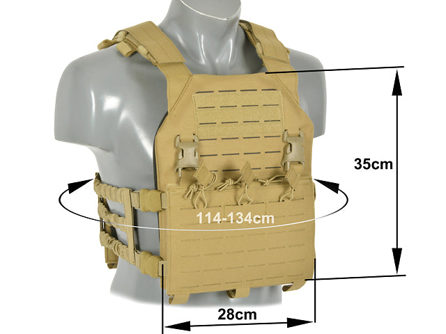 Laser-Cut “Buckle Up" Assault Plate Carrier mit AR15/AK Magazintasche — Coyote [8Fields] 3