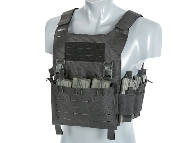 Laser-Cut “Buckle Up" Recon Plate Carrier mit AR15/AK Magazintasche — Schwarz [8Fields] 5