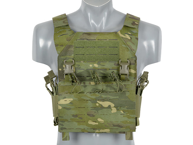 Laser-Cut "Buckle Up" Recon Plate Carrier mit Magazintasche Multicam Tropic AK/RPK M4/M16