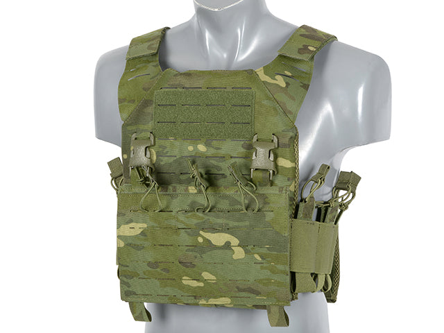 Laser-Cut "Buckle Up" Recon Plate Carrier mit Magazintasche Multicam Tropic AK/RPK M4/M16
