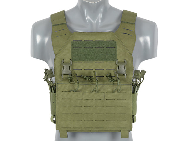 Laser-Cut "Buckle Up" Recon Plate Carrier mit Magazintasche Oliv AK/RPK M4/M16
