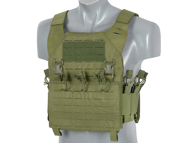 Laser-Cut "Buckle Up" Recon Plate Carrier mit Magazintasche Oliv AK/RPK M4/M16