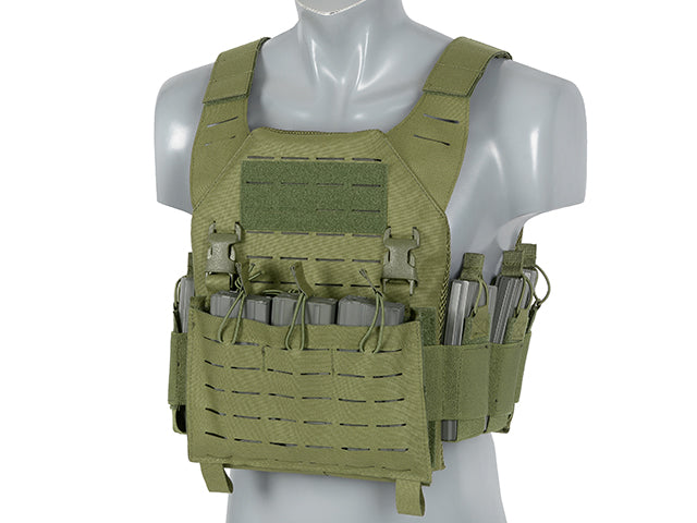 Laser-Cut “Buckle Up" Recon Plate Carrier mit AR15/AK Magazintasche — Oliv [8Fields] 5