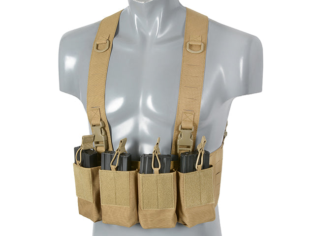 Chest Rig Laser-Cut with AR/AK Pouches - Coyote [8Fields] 7