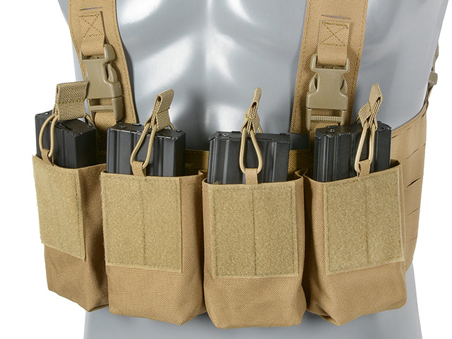 Chest Rig Laser-Cut with AR/AK Pouches - Coyote [8Fields] 8