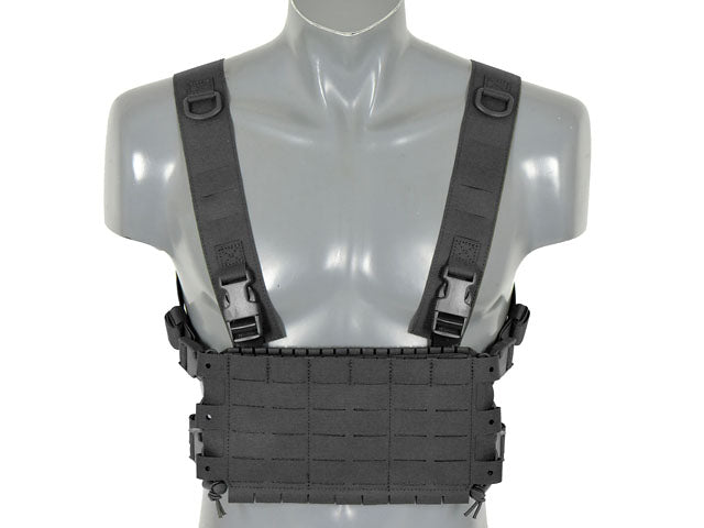 Chest Rig Kompakt - Buckle-up, MOLLE Laser-Cut - Schwarz [8FIELDS] 1