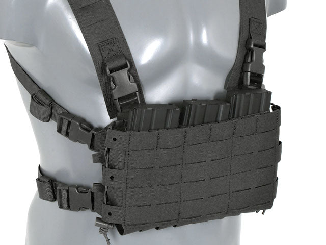 Chest Rig Kompakt - Buckle-up, MOLLE Laser-Cut - Schwarz [8FIELDS] 6