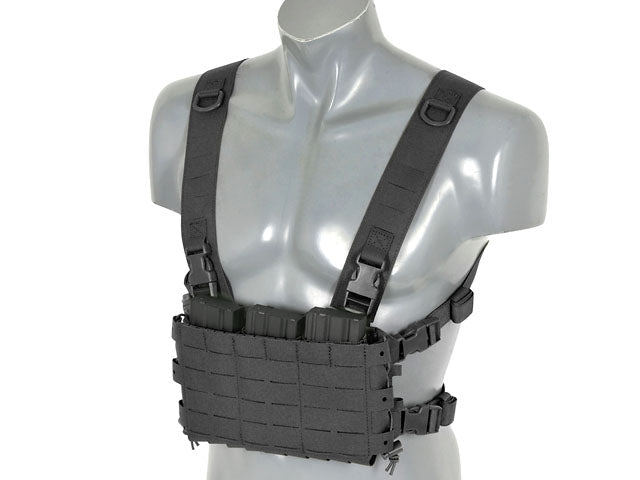 Chest Rig Kompakt - Buckle-up, MOLLE Laser-Cut - Schwarz [8FIELDS] 7