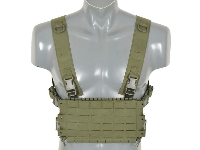 Chest Rig Kompakt Buckle-Up, MOLLE Laser-Cut Oliv