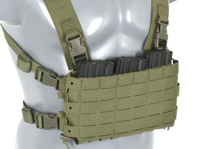 Chest Rig Kompakt - Buckle-up, MOLLE Laser-Cut - Oliv [8FIELDS] 6