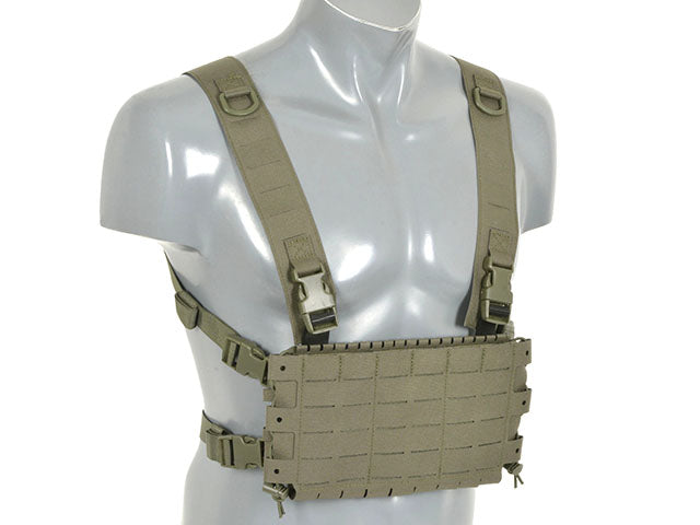 Chest Rig Kompakt - Buckle-up, MOLLE Laser-Cut - Ranger Grün [8FIELDS] 4