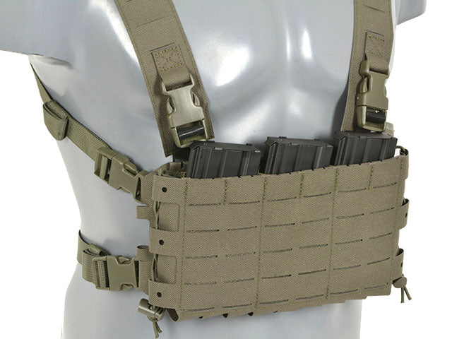 Chest Rig Kompakt - Buckle-up, MOLLE Laser-Cut - Ranger Grün [8FIELDS] 6
