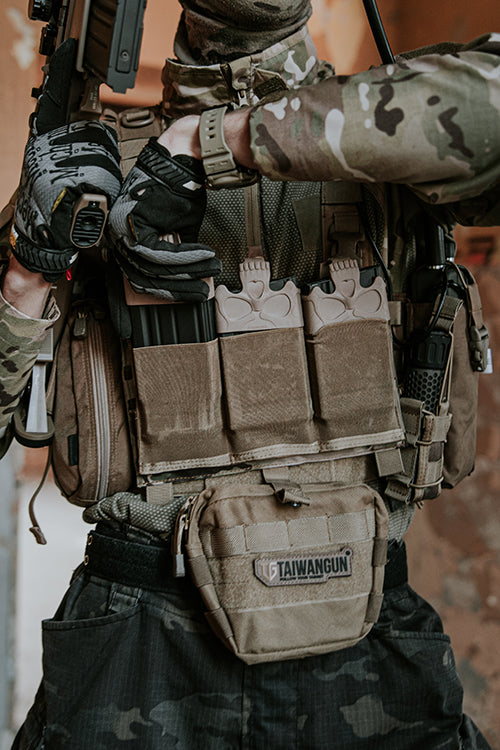 Elastische Dreifach SR25/M14/SCAR-H Magazintasche - Coyote 6