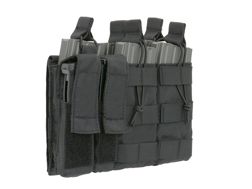 Dreifach 5.56 Mag/Pistole Taschen-Panel (5 plus 2) - Schwarz 2