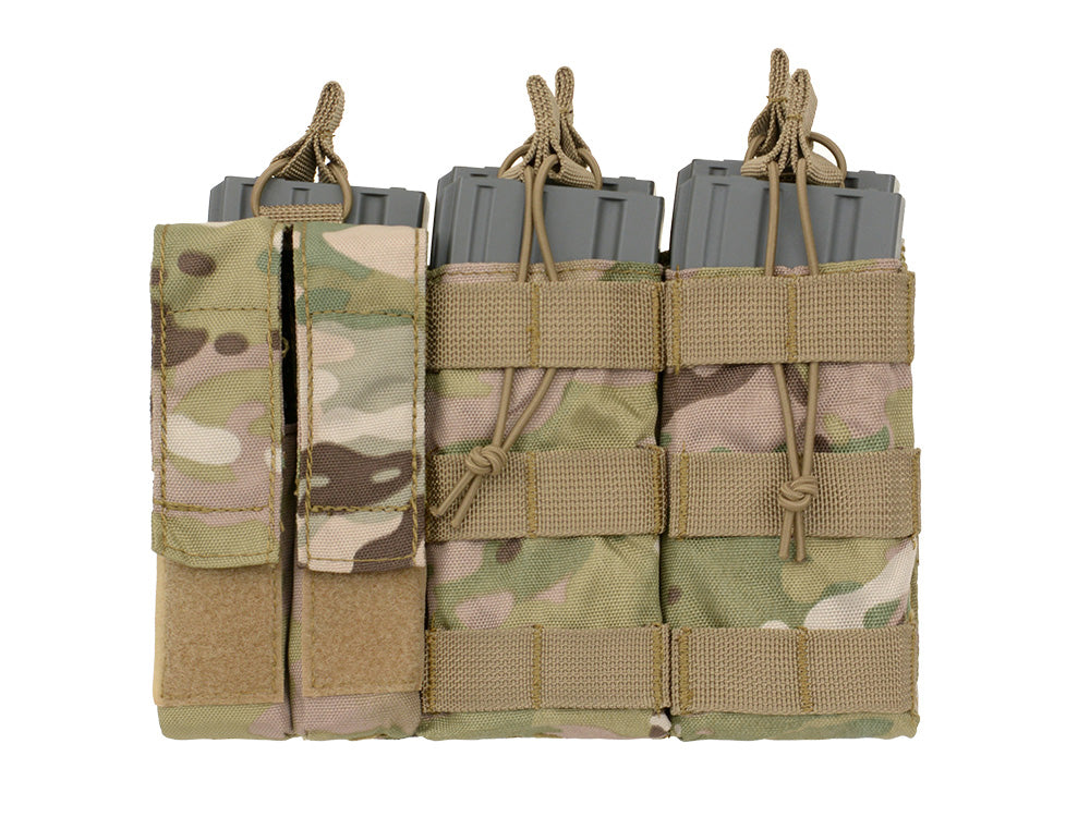 Dreifach 5.56 Mag/Pistole Taschen-Panel (5 plus 2) - Multicamo 1