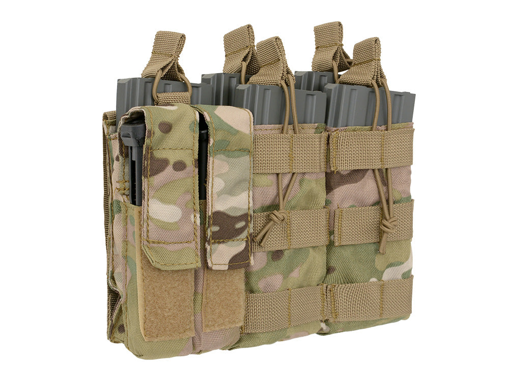 Dreifach 5.56 Mag/Pistole Taschen-Panel (5 plus 2) - Multicamo 2