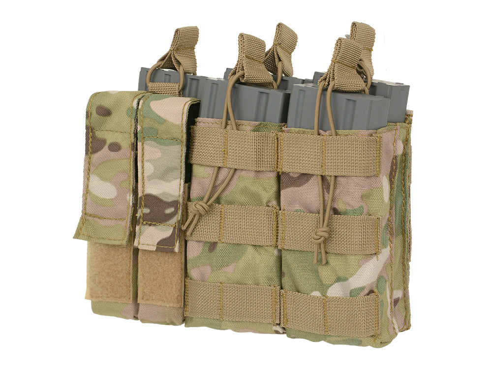 Dreifach 5.56 Mag/Pistole Taschen-Panel (5 plus 2) - Multicamo 3
