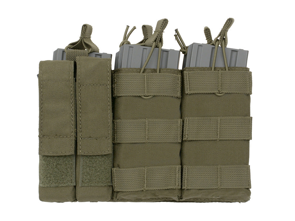Dreifach 5.56 Mag/Pistole Taschen-Panel (5 plus 2) - Oliv 1