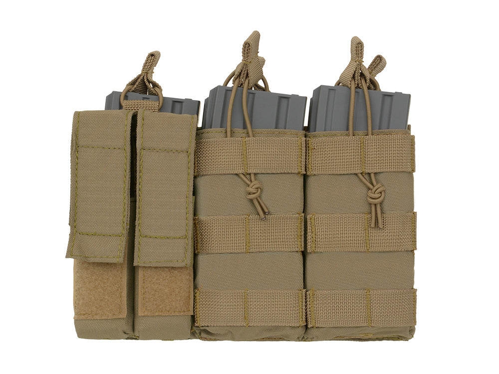 Dreifach 5.56 Mag/Pistol Tasche Panel (5 plus 2) - Coyote 1