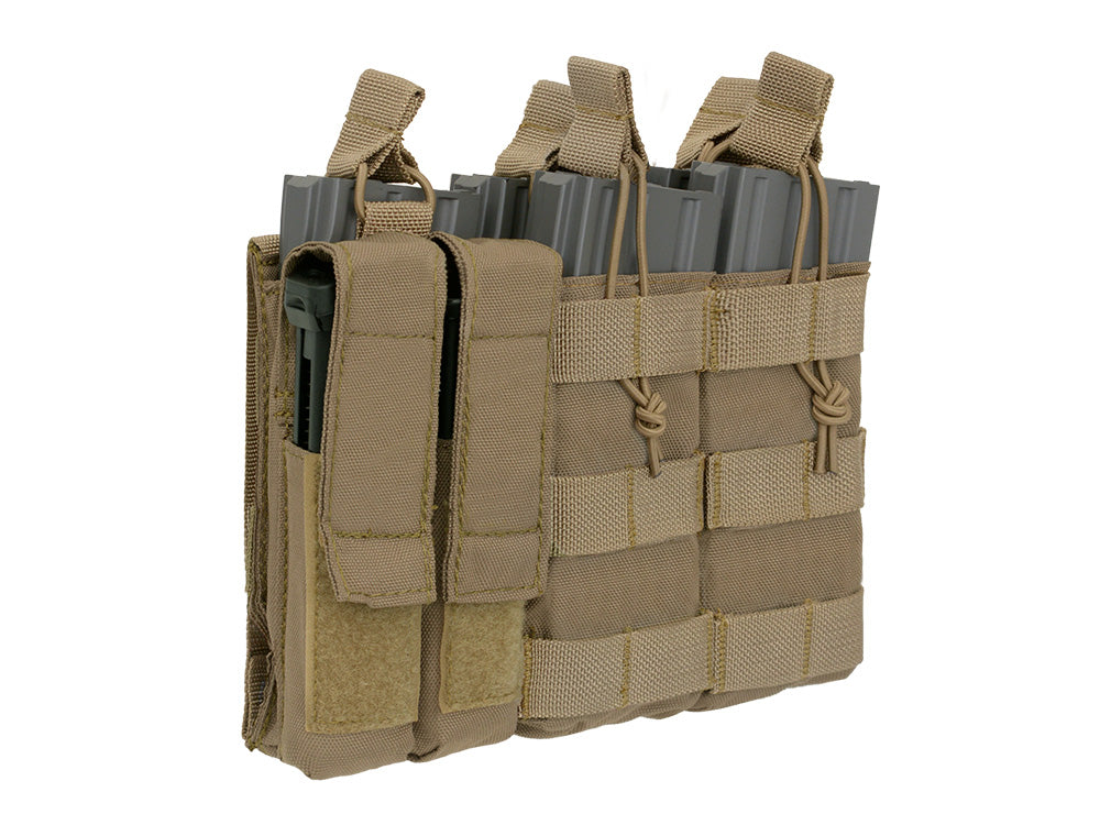 Dreifach 5.56 Mag/Pistol Tasche Panel (5 plus 2) - Coyote 2