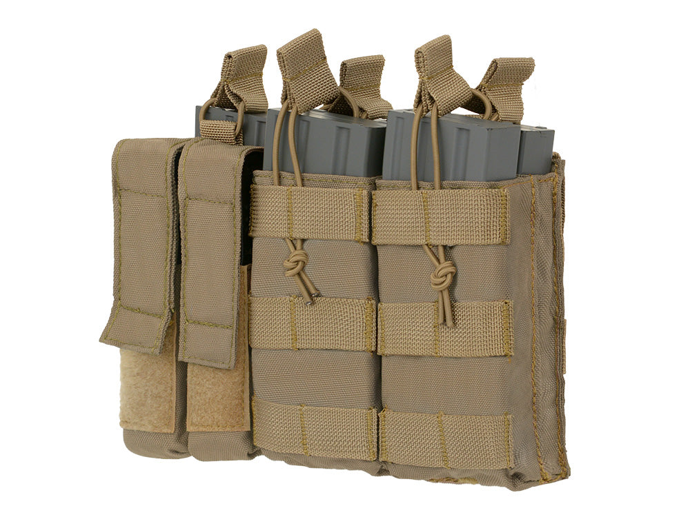 Dreifach 5.56 Mag/Pistol Tasche Panel (5 plus 2) - Coyote 3