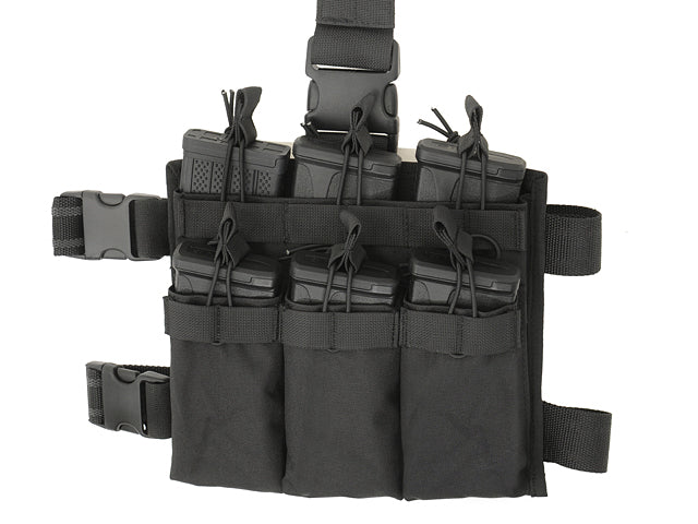 MOLLE-Tasche M4/AR-15 Six-Mag Stacker Drop Leg Panel - Schwarz [8FIELDS] 4