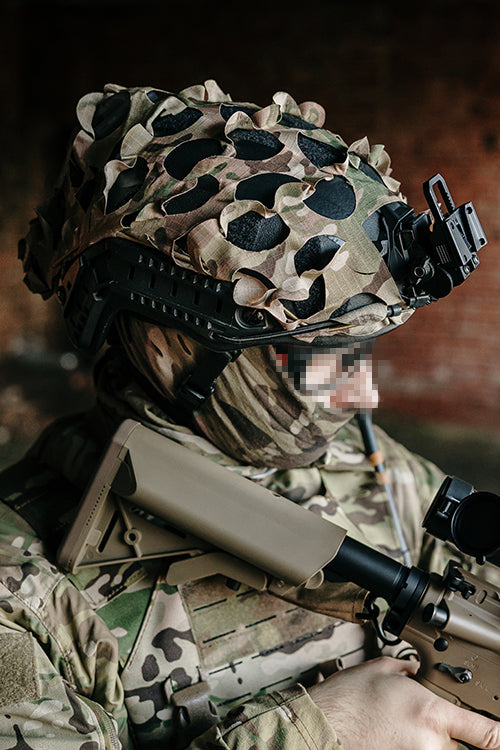 3D Laser-Cut Camouflage Cover for High-Cut Helmet - Multicamo [8Fields] 4