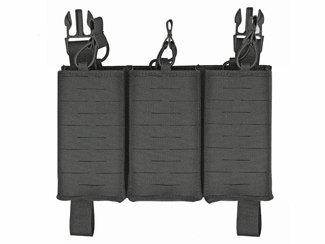 MOLLE-Tasche Panel Buckle Up Laser-Cut für 3 AR15/AK Magazine - Schwarz [8Fields] 3