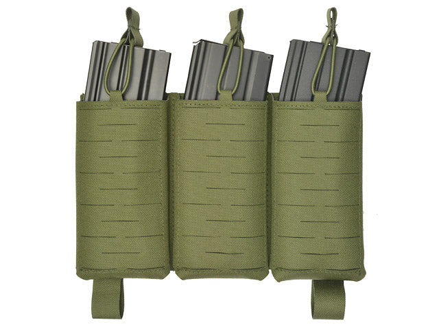 MOLLE-Tasche Panel Buckle Up Laser-Cut für 3 AR15/AK Magazine - Oliv [8Fields] 1