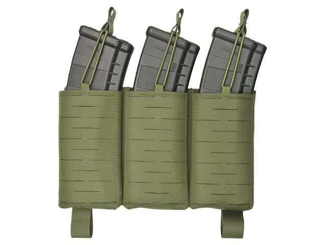 MOLLE-Tasche Panel Buckle Up Laser-Cut für 3 AR15/AK Magazine - Oliv [8Fields] 2