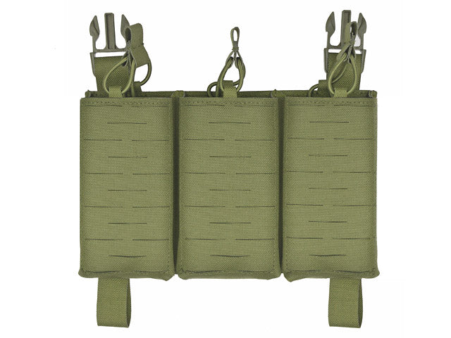 MOLLE-Tasche Panel Buckle Up Laser-Cut für 3 AR15/AK Magazine - Oliv [8Fields] 3