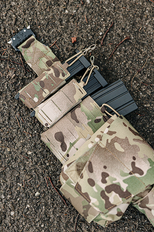 Single Laser-Cut Compact Magazine Pouch for AR15/AK - Multicamo [8Fields] 8