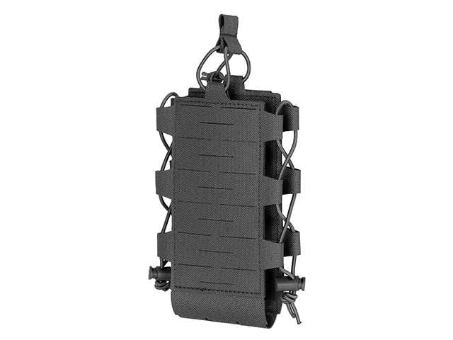 Laser-Cut Radio / Flaschentasche mit Adjustable Shockcord - Schwarz [8FIELDS] 3